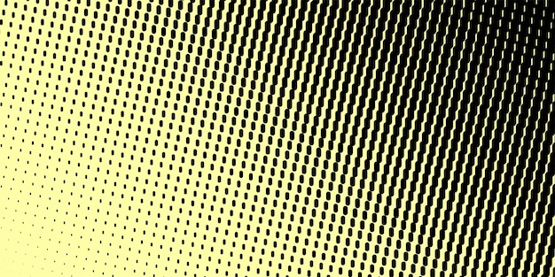 Gradiente de puntos negros de semitono sobre un fondo amarillo Textura de arte pop Fondo cómico Ilustración vectorial