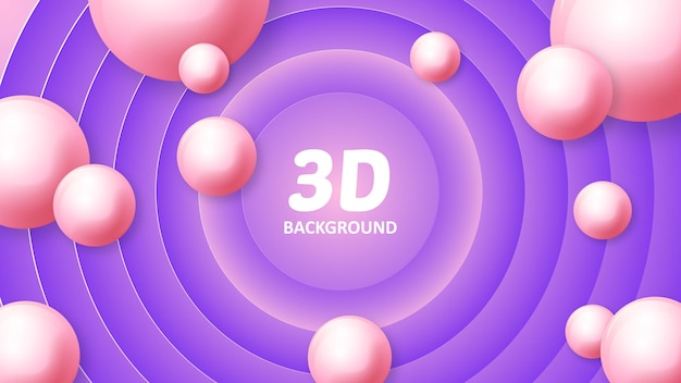 Gradiente púrpura y rosa fondo 3d un fondo púrpura con círculos