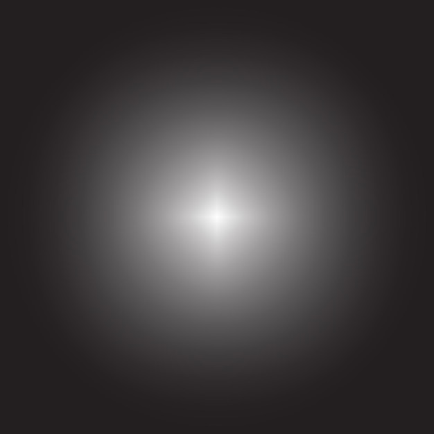 Gradiente radial de negro a blanco Brillo brillante central Transición de luz suave Fondo vectorial