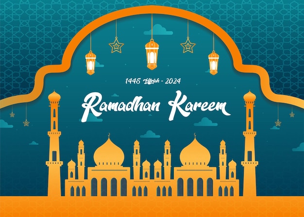 Gradiente ramadan kareem fondo para diseños vibrantes y elegantes