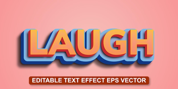 Gradiente de risa color editable efecto de texto 3D vector de eps