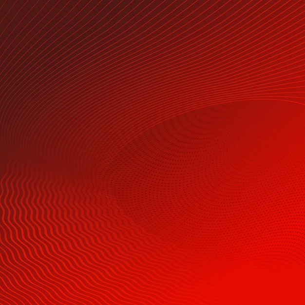 Gradiente rojo abstracto con líneas y curvas