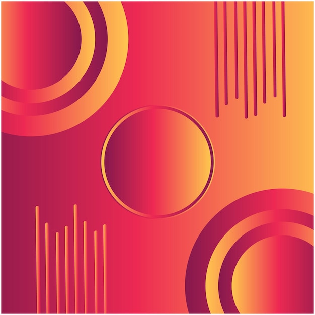 Gradiente rojo y amarillo Abstracto Fondo con forma de línea circular Producto moderno futurista
