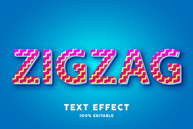 Gradiente rojo con efecto de texto de líneas amarillas en zigzag