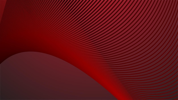 Gradiente rojo con fondo abstracto de línea curva para el fondo