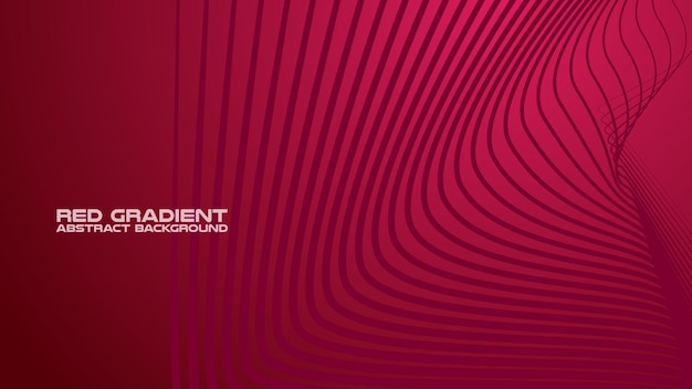 Gradiente rojo con fondo abstracto de línea curva para telón de fondo o presentación