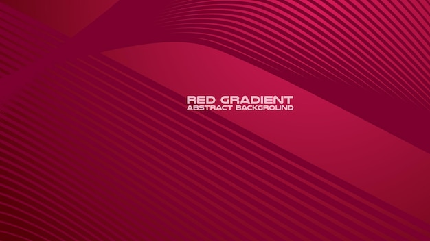 Gradiente rojo con fondo abstracto de línea curva para telón de fondo o presentación