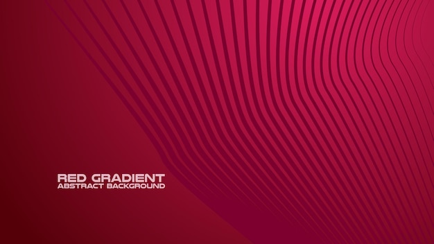 Gradiente rojo con fondo abstracto de línea curva para telón de fondo o presentación
