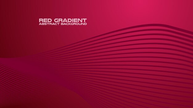 Gradiente rojo con fondo abstracto de línea curva para telón de fondo o presentación