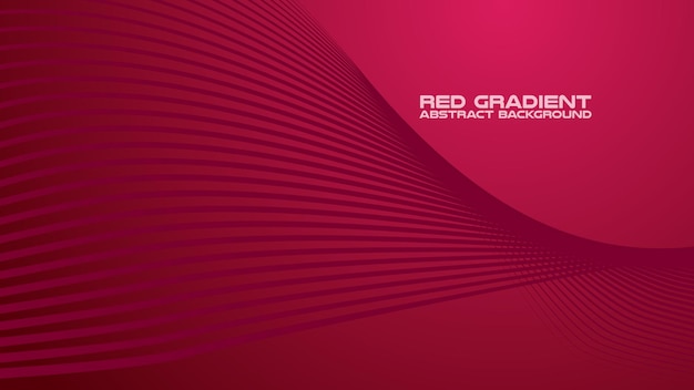 Gradiente rojo con fondo abstracto de línea curva para telón de fondo o presentación
