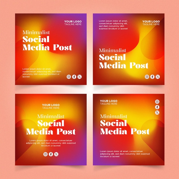 Gradiente rojo granulado simple publicación de Instagram