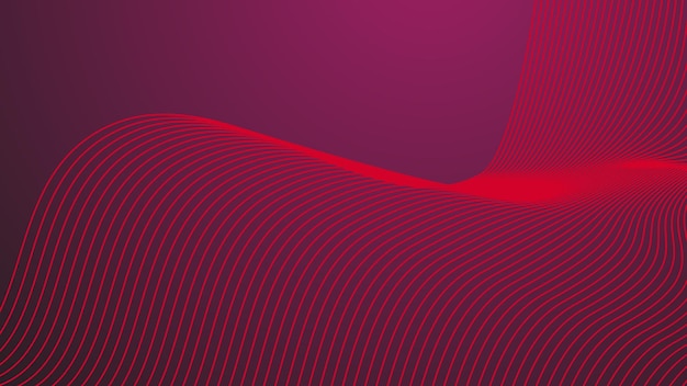 Gradiente rojo con línea curva imagen vectorial de fondo abstracta