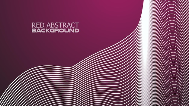 Gradiente rojo con línea curva imagen vectorial de fondo abstracta
