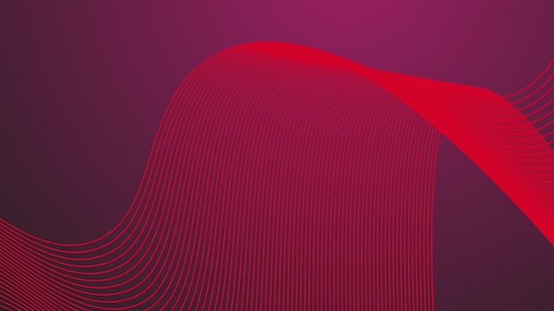 Gradiente rojo con línea curva imagen vectorial de fondo abstracta