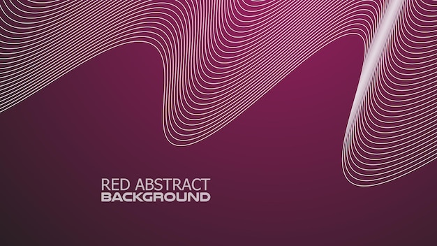 Gradiente rojo con línea curva imagen vectorial de fondo abstracta