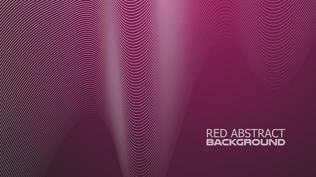Gradiente rojo con línea curva imagen vectorial de fondo abstracta
