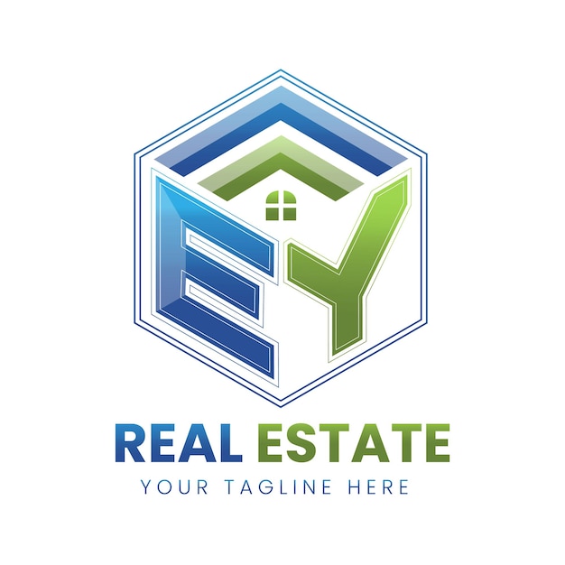 gradiente de vector EY real estate logo
