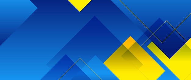 Gradiente vectorial azul y amarillo diseño de pancartas geométricas abstractas elemento de diseño gráfico concepto de estilo moderno para el fondo de la pancarta volante tarjeta de papel tapiz cubierta o folleto
