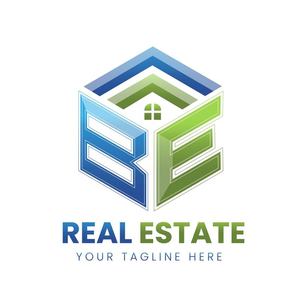gradiente vectorial BE logo inmobiliario