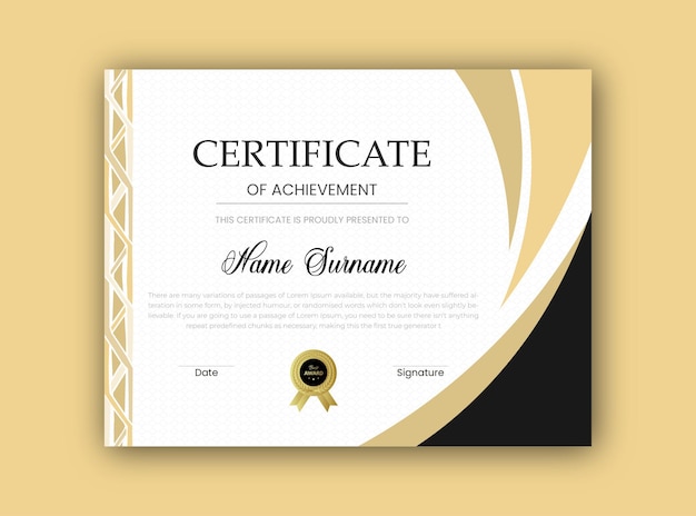Gradiente vectorial elegante modelo de certificado de logro moderno premio