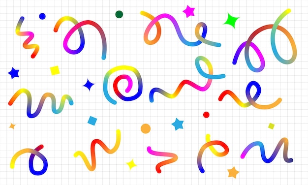 Gradiente vectorial del elemento de confeti de la fiesta
