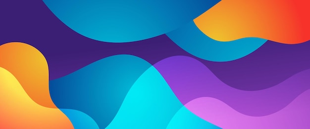 Gradiente vectorial naranja azul y púrpura violeta resumen pancarta simple con formas onduladas y líquidas diseño vectorial para presentaciones volantes carteles fondo informe anual e invitaciones