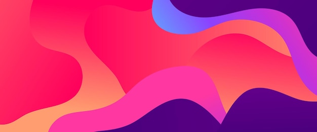 Gradiente vectorial rosa melocotón y púrpura violeta resumen pancarta simple con formas onduladas y líquidas diseño vectorial para presentaciones volantes carteles fondo informe anual e invitaciones