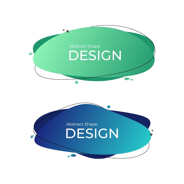 Gradiente verde y azul diseño de formas creativas abstractas