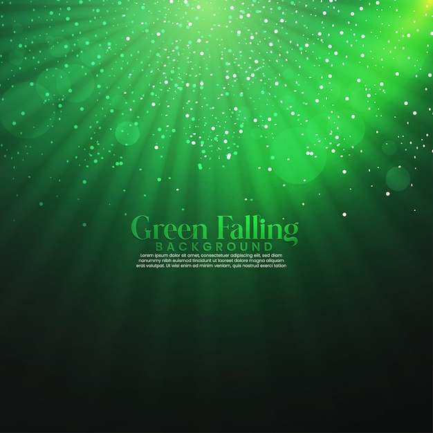 Gradiente verde color brillo brillo diseño de fondo abstracto con bokeh y efecto de luz