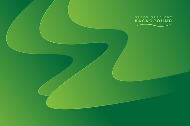 Gradiente verde diseño de fondo ondulado y sombra de flujo