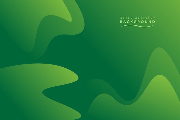 Gradiente verde diseño de fondo ondulado y sombra de flujo