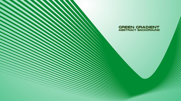 Gradiente verde con fondo abstracto de línea curva para el fondo o la presentación