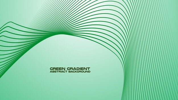 Gradiente verde con fondo abstracto de línea curva para el fondo o la presentación