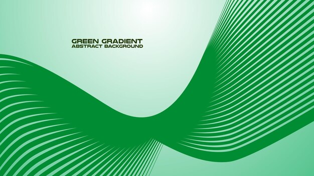 Gradiente verde con fondo abstracto de línea curva para el fondo o la presentación