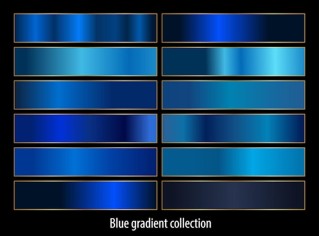 Gradientes azules abstractos set colección