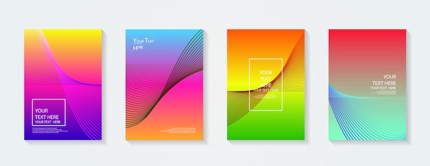 Gradientes de colores dinámicos patrones geométricos futuros colores plantilla de póster de cartel completo