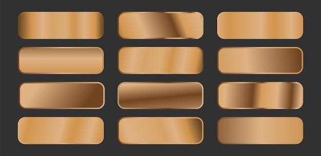 Gradientes conjunto metálico de bronce Vector