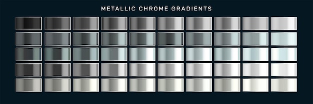 Vector gradientes de cromo metálico 01