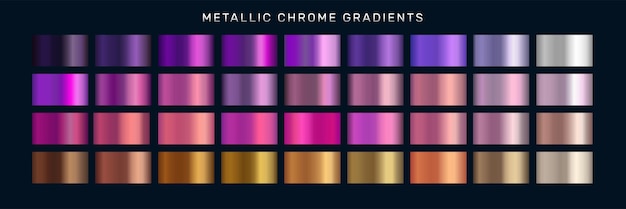 Vector gradientes de cromo metálico 10