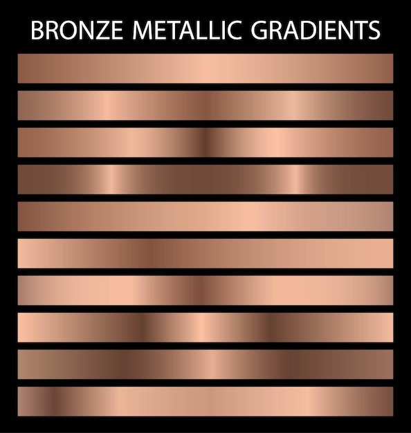 Vector gradientes metálicos de bronce para diseño de impresión o fondos de diseño posterior