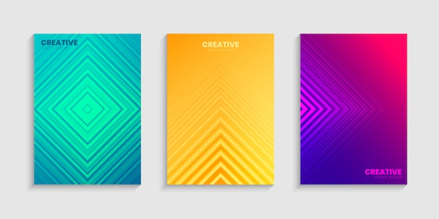 Gradientes de semitono de colores, plantilla de diseño de cubierta mínima con fondo degradado