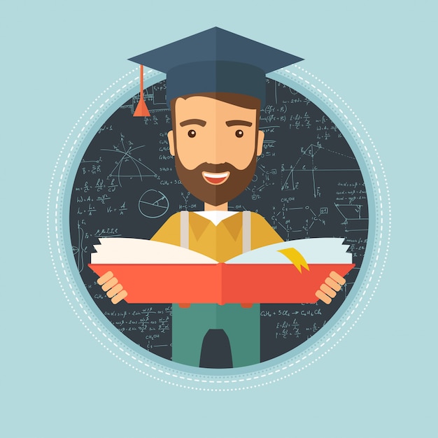 Graduado con libro en mano
