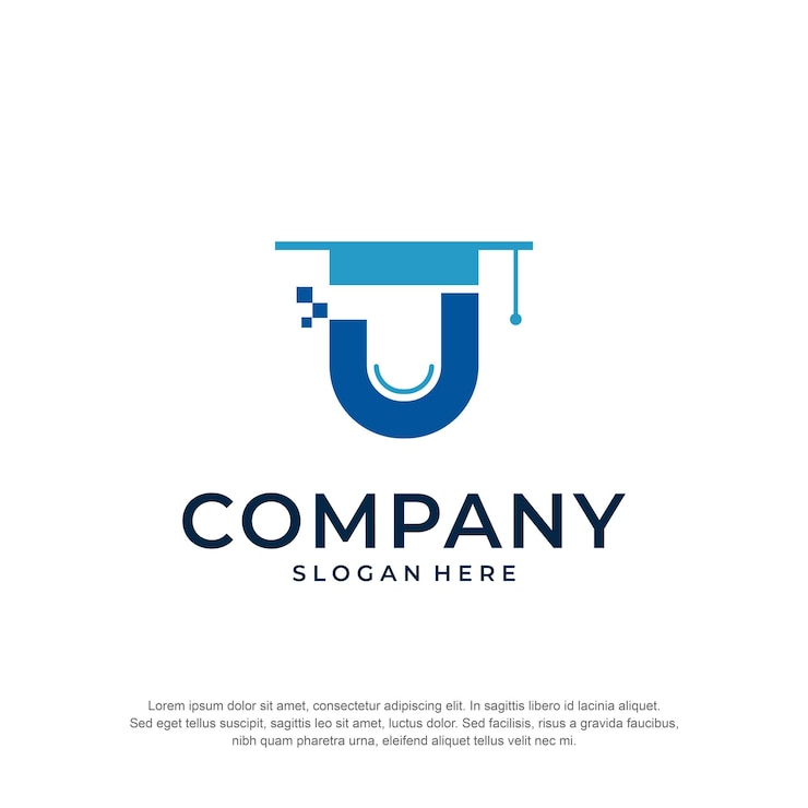 Vector graduado logo inicial u permium vector