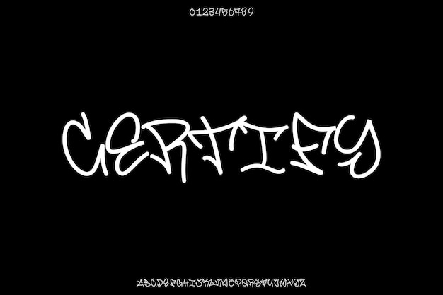 Graffiti Certify Creative Vector Funky Display Alfabeto Diseño de fuentes