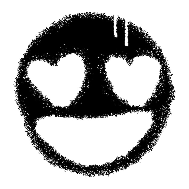 graffiti de emoticonos con pintura en aerosol negra