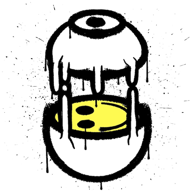 Vector graffiti pintura en aerosol ojos emoticon aislado vector