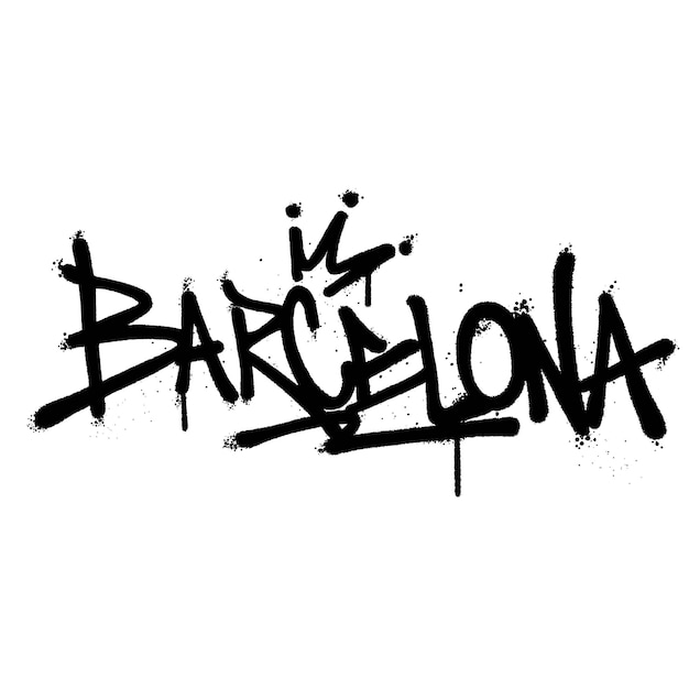 Graffiti pintura en aerosol palabra barcelona vector aislado