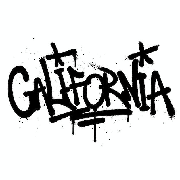 Graffiti pintura en aerosol palabra California vector aislado