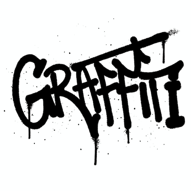 Graffiti pintura en aerosol palabra Graffiti vector aislado