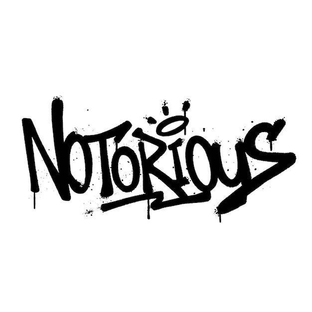 Graffiti pintura en aerosol palabra notoria Vector aislado